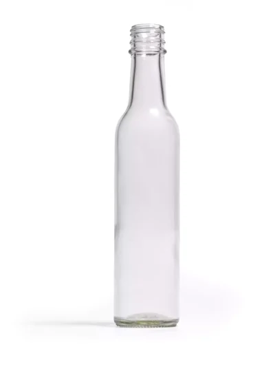 Botella Transparente Tequilera Vidrio 250 ml 28 Rosca